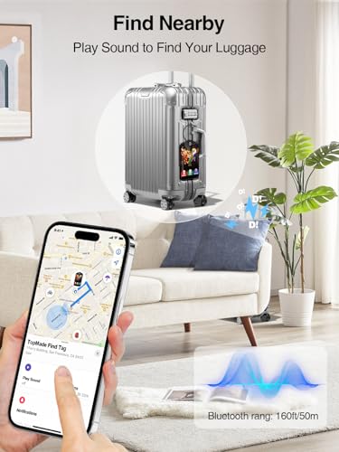 Image of TopMade Luggage Tags, Works with Apple Find My, Smart Suitcase Tag Tracker