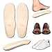 Semelles orthopédiques en cuir véritable avec support de voûte plantaire et rehausseur talon en latex - Semelle en cuir anti-odeur anti-transpiration, pieds plats, fasciite plantaire (43 EU)