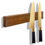 Magnetic Knife Holder Wood, 10' Knife Magnetic Strip No Drill Adhesive Knife Magnet Block, Wooden Magnetic Knife Holder for Wall Mount Fridge Refrigerator Kitchen Knife Bar Utensils Tools Organizer