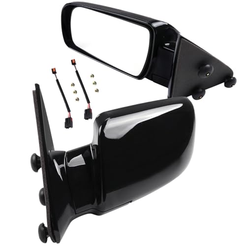 ITOPUP Set Side Mirrors Assembly Fit for 1988-1999 For Chevrolet C1500 C2500 C3500 K1500 K2500 K3500 Suburban Tahoe Manual Fold,Non-heated Manual Smooth Black