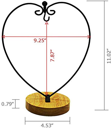 Archi Ornament Display Stand Holder Home Wedding Decoration Rack For Hanging Glass Globe Air Plant Flower Pot Stand Iron Pot Hook Stand Terrarium Witch Ball(Heart) #TOP6