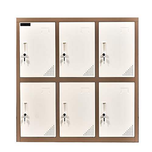 Mayroy Metal Locker Office Storage Locker Home Steel Locker School Storage Organizer, Storage Cabinet For Kids Students Employee (White, W6D) #TOP3