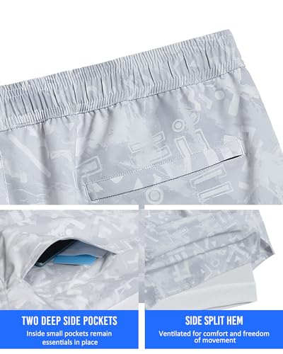 Image of maamgic Mens 5 inch Gym Running Shorts for Men 2 in 1 Quick Dry Workout Athletic Shorts