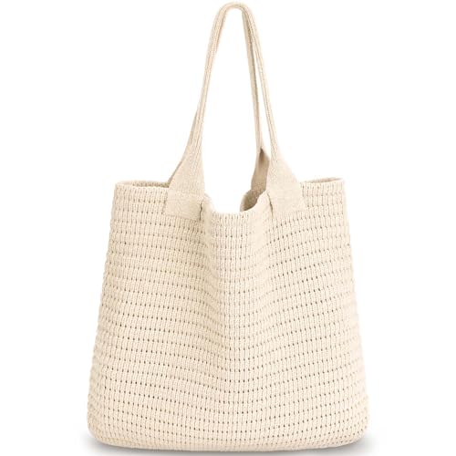 Image of hatisan Crochet Bag for Women, Handmade Knit Beach Tote Bag Summer