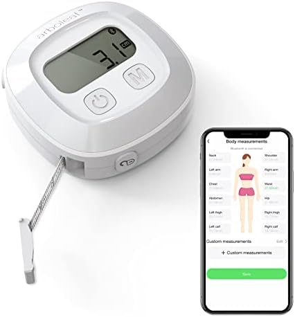arboleaf Body Tape Measure with Smart App, Bluetooth Measuring Tapes for Body Measuring, with Locking Mechanism, retractable tape measure for Weight Loss, Measure Circumference Length, CM/Inch