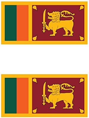 Two Pack Sri Lankan Flag Sticker Decal Self Adhesive Vinyl Sri Lanka LKA LK Made in USA