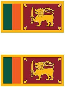 اثنين من حزمة ملصق العلم السريلانكي لصائق ذاتية اللصق الفينيل سريلانكا LKA LK صنع في الولايات المتحدة الأمريكية
