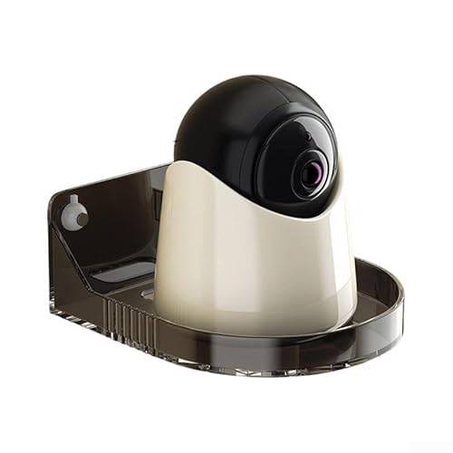 Image of For Security Camera Mount with Acrylic Floating Shelf, Wall Bracket for Indoor Monitoring and Minimalist Organization (black)