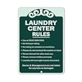 Vincenicy Metal Sign Great Aluminum Tin Sign Laundry Center Rules Use Own Risk Not Liable for Any Damage 8 X 12 Inch