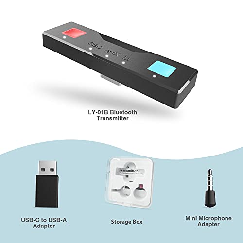 6Amlifestyle Bluetooth 5.0 Audio Receivers Transmitter Adapter With Usb C & A Connector For Nintendo Switch & Lite Tv Dock Ps4 Slim With Mic Dual Aptx Low Latency For All Bluetooth Headphone Speaker #TOP1