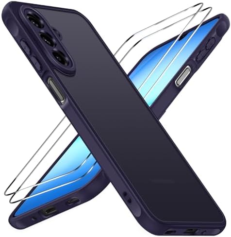 ivoler Hülle für Samsung Galaxy A18 / A17 4G / 5G mit 2 Stück Panzer Schutz Glas, Militärstandard Stoßfest Kratzfest Handyhülle Matt Durchscheinende Rückseite Schutzhülle Case (Lil