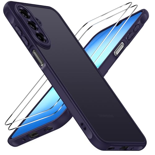 ivoler 3-in-1�P�[�X Samsung Galaxy A17 4G/5G�p �����K���X�X�N���[���v���e�N�^�[2������ [�~���^���[�O���[�h�ی�] �}�b�g���^�X�����g�ѓd�b�o���p�[�J�o�[ �n�[�h�o�b�N [���h�~] - �_�[�N�p�[�v��