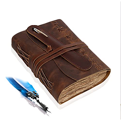 C Cuero Leather Journal Notebook - Rustic Handmade Vintage Lined Leather Journal For Men & Women, Leather Book Diary Christmas Gift (8 By 6 Inch, Dark Brown) #TOP3