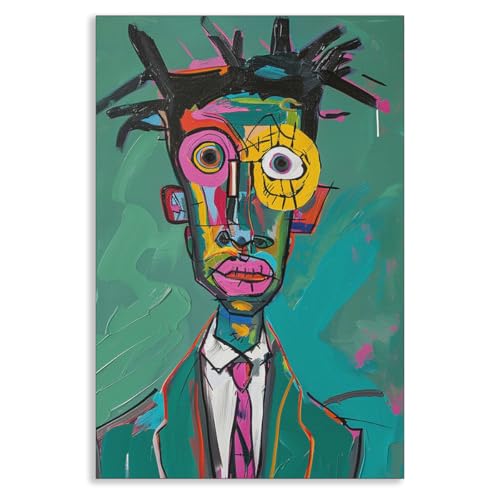 Fashion Black People Canvas Wall Art, Trendy Rich Green African American Street Pop Poster, Modern Abstract Black Culture Wall Decor for Living Room Bedroom 12x16in Unframed