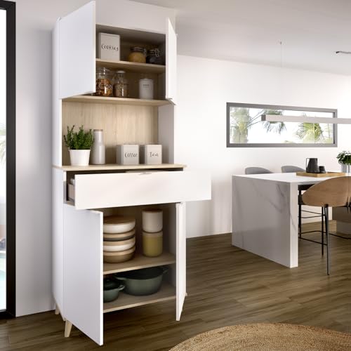 Miniatura 4 de Dekit Grupo Rimobel - Mueble Auxiliar Wok- Blanco Natural -191x60x40cm