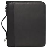 Buxton OC33785BK Zip-Around Cal-Q Folio Smooth Cover Calculator 3-Ring Pad Pocket Black