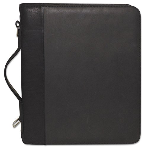 Buxton OC33785BK Zip-Around Cal-Q Folio Smooth Cover Calculator 3-Ring Pad Pocket Black