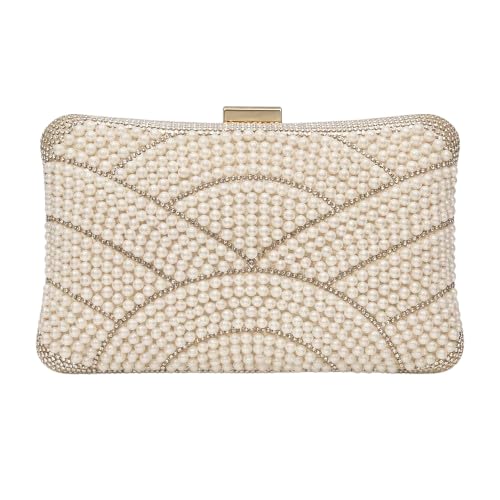 Luxury Pearl Embellished Clutch for Women Designer Beaded Evening Bag with Crystal Detailing Elegant Wedding Party Handbag Premium Bridal Clutch Purse for Festive & Occasion-image-35