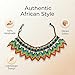 HENGYID Multicolor Beaded Bib Necklace - South African Maasai Style Statement Jewelry for Women - Unique African Choker Necklace Perfect as Sister Gifts(Color N)