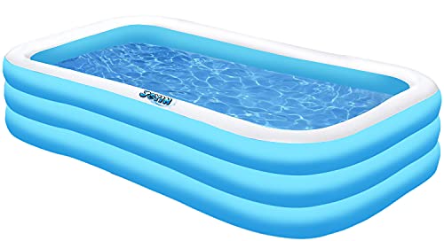120" Inflatable Family Swimming Pool 120" X 72" X 22" Full-Sized Inflatable Lounge Pool For Baby, Kiddie, Kids, Adult, Infant For Ages 3+. Summer Fun Indoor Outdoor Water Party /Family Activity #TOP1