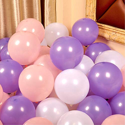 Matt Latex Balloons, 30 Pcs Party Ballloon Macaron 10 Inch White Pink Purple Balloon For Wedding, Birthday, Baby Showers, Graduations, Holiday Celebration #TOP1