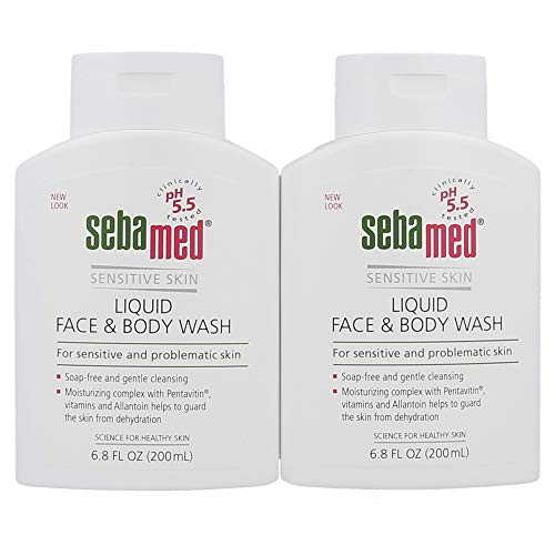 Sebamed Liquid Face and Body Wash pH 5.5 Mild Dermatologist Recommended Hydrating Cleanser for Sensitive Skin 6.8 Fluid Ounces (200 Milliliters) Pack of 2