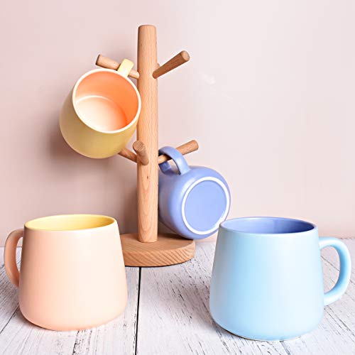 Bosmarlin Matte Ceramic Coffee Mug, Tea Cup For Office And Home, 15 Oz, Dishwasher And Microwave Safe, 1 Pack (Purple) #TOP6