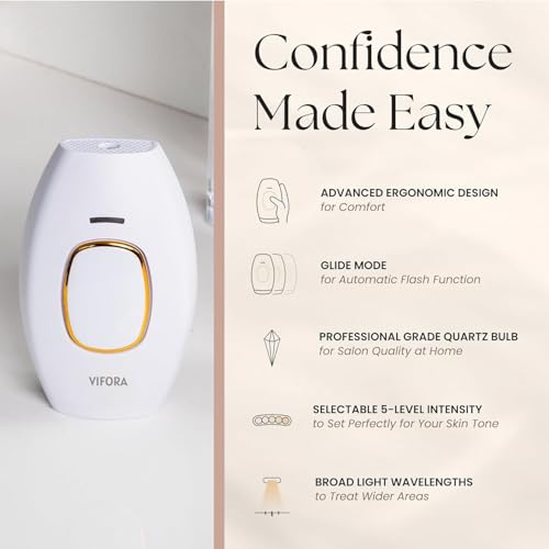 Image of VIFORA IPL Hair Removal Device for Women & Men - Painless Permanent Laser Hair Remover for Face & Body - At-Home Epilator for Bikini, Legs, Arms, Underarms - Fast & Safe Hair Removal