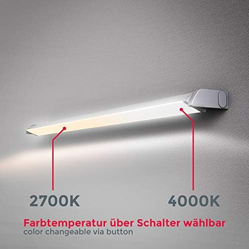 B.K.Licht LED Lampa podszafkowa Obrotowy barek kuchenny Lampa podszafkowa srebrna I 55,7 x 6,1 x 2,4 cm 8 Watt 450 Lumen I Regulowana barwa światła I 2700-4000K