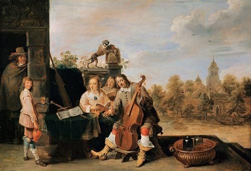 Peinture décorative sur toile David Teniers pour une ambiance salon chaleureuse