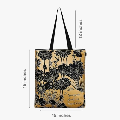 Ecoright Aesthetic Canvas Tote Bag für Frauen mit Reißverschluss, Strand, Lebensmittelgeschäft, Reisen, Schule, Arbeit, Gym, Geschenke für Mädchen Tote Bag