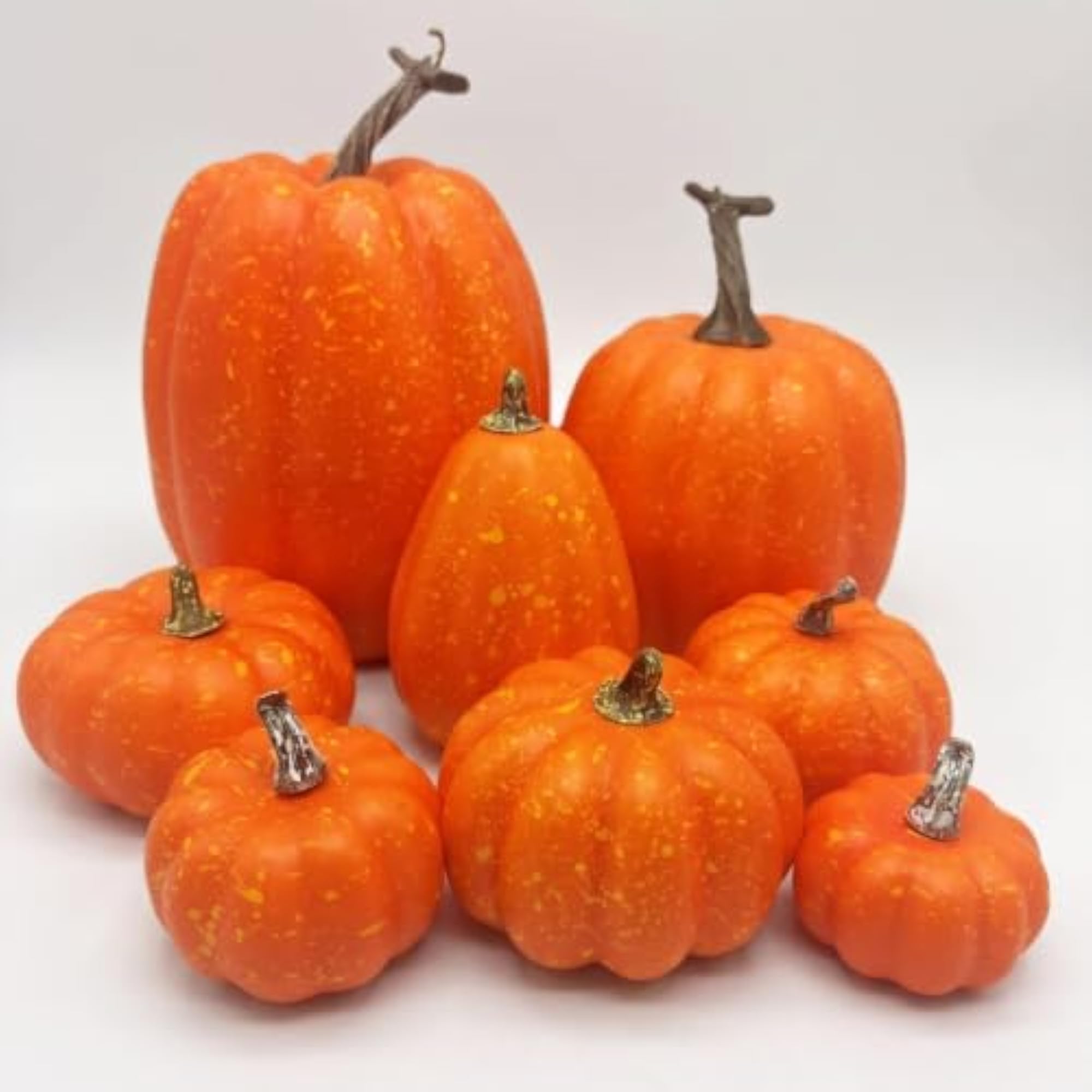 8 Pieces Decorative Assorted Artificial Pumpkins for Home Décor