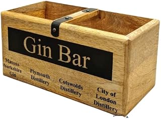 ACL Vintage Wooden Crate  Gin Bar Style Crate Ideal For Home Bar/Decoration  Bottle Organiser  Rustic Wooden Crate For Bottle Storage  Eco-Friendly Home & Outdoor Bar Organiser