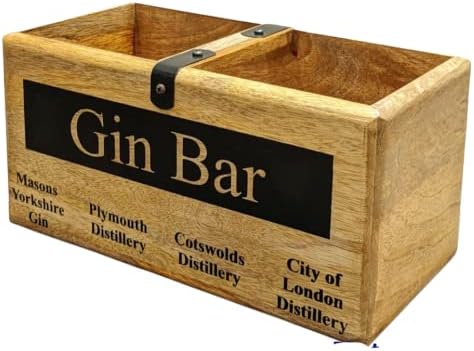 ACL Vintage Wooden Crate  Gin Bar Style Crate Ideal For Home Bar/Decoration  Bottle Organiser  Rustic Wooden Crate For Bottle Storage  Eco-Friendly Home & Outdoor Bar Organiser