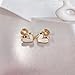 Clip on Heart Small Fake Stud Earrings for Women Non Pierced Ears Cute Gold Plated Enamel Hearted Shaped Hypoallergenic Minimalist Tiny Studs Fashion Y2K Jewelry for Her (White)