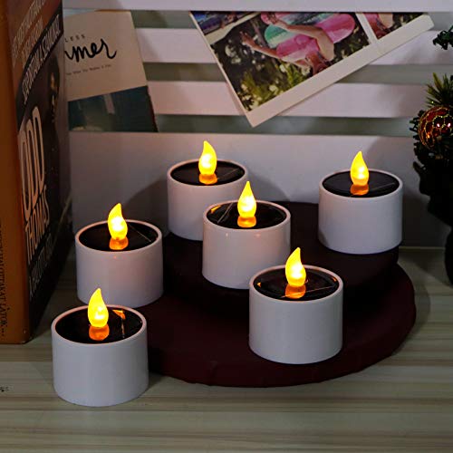 Lâmpada LED para chá, lâmpada de vela, energia solar ecologicamente correta 6 unidades sem fumaça pa