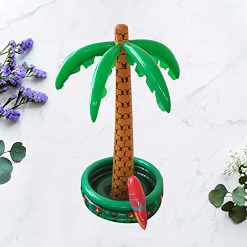 Amosfun Inflável Bebidas Cooler PVC Coco Árvore Multifuncional Balde de Gelo Parrot Ice Balde Divert