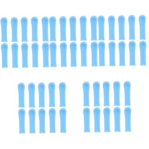 COOLHIYA 50個 イヤースクープアクセサリー 耳垢除去スプーンカバー ピッカー交換のヒント ear wax removal 交換可能なイヤースプーンスリーブ 耳垢クリーナーカバー Blue