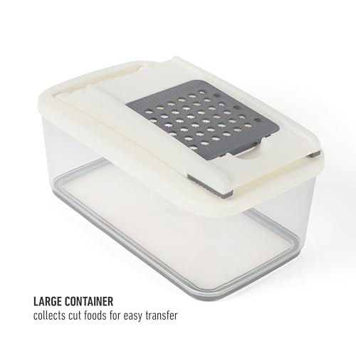 Image of Calphalon Vegetable Chopper With Container, 3 Blades with1 Chopper and1 Mandoline, 5-in-1 Food Chopper with Stainless Steel Blades & Mandoline Slicer, Multi-Functional Dicer with Storage Container