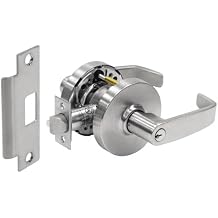 Sargent 10-Line Satin Chrome Grade 1 Classroom Cylindrical Lock with Heavy Wrought Rose and Solid Cast Lever, 1-3/4" to 2" Door Thickness Pack of 1