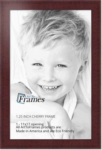 Arttoframes 11X17 Inch Red Picture Frame, This 1.25" Custom Poster Frame Is Cherry Style, For Your Art Or Photos - Comes With Regular Glass, Wombw26-039-11X17 #TOP30