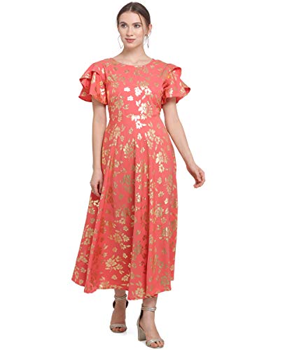 Image of OOMPH! Women's Western & Fusion wear Crepe A-Line Maxi Dress - mdfoil