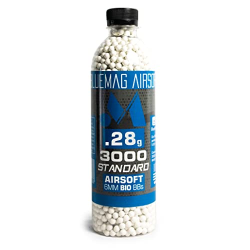 BlueMag Airsoft Biodegradable 6mm Airsoft BBS .28g 3000ct - Polished to Perfection - for All 6mm...