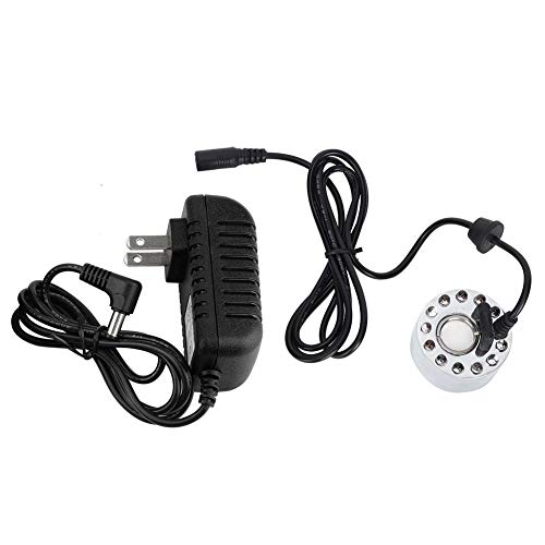 Eecoo Mist Maker Aquarium 12 Led Light Color Change Ultrasonic Mist Maker Atomizer Water Fountain Pond Indoor Outdoor Fountain Mister Foggers Silver (Us) #TOP2