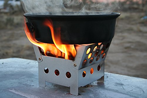 Portable Compact Backpack Camp Stove - Ideal for camping hiking backpacking and emergency - Small burner stove top folding design