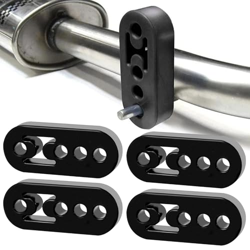 Cintre D'Échappement, 4 Pièces Cintre Support D'Échappement De Voiture 4 Trous, Caoutchouc Supports D'Échappement, Silent Bloc Echappement, Pour Suspention De Tuyau D'Échappement Ou D’Autres Pièces