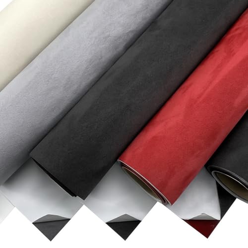 Black Suede Fabric Wrap - 16 x 59 inch Self Adhesive Suede Wrap for Car Interior - Microfiber Fabric Perfect for Automotive/Home Repair/DIY