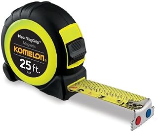 Komelon 7325; 25' x 1" Magnetic Neo MagGrip Tape Measure, Black/Neon