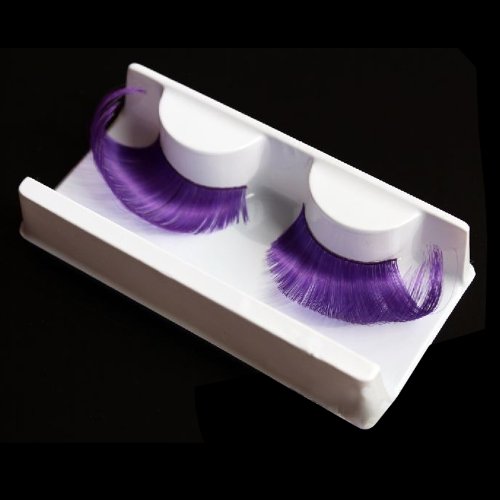 Anhua® New Sexy Fun Ladies Styles Handmade Reusable Long Thick Fancy Party Feather False Eyelashes Makeup Eye Lashes (Purple) #TOP3