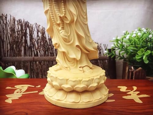 Estatua Quan Yin Diosa de la Compasión en Madera miniatura 6